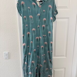Pepa loves Blue Jellyfish Print Maxi Dress